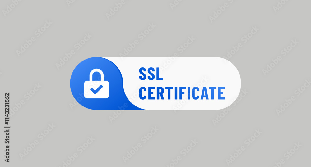Fototapeta premium SSL certificate label design element. SSL certificate label for product packaging design element. SSL certificate logo for packaging design element.