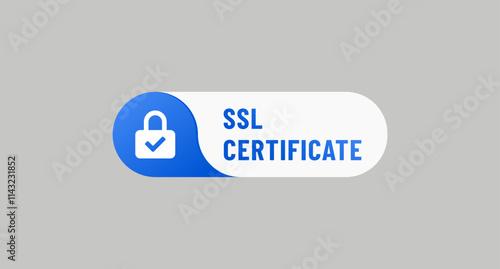 SSL certificate label design element. SSL certificate label for product packaging design element. SSL certificate logo for packaging design element.