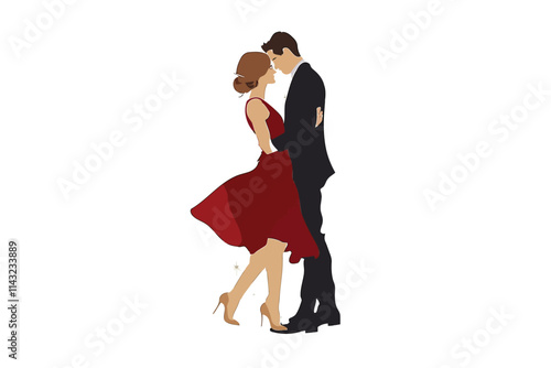 Romantic couple isolated illustration