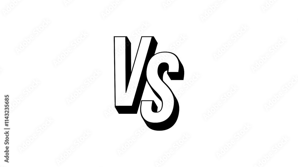 VS animation black and white Versus screen. The 3d transparent VS or versus animation concept of battle, competition, duel, or comparison white screen and Green screen background VS animation black and white Versus screen. The 3d transparent VS or versus animation concept of battle, competition, duel, or comparison white screen and Green screen background