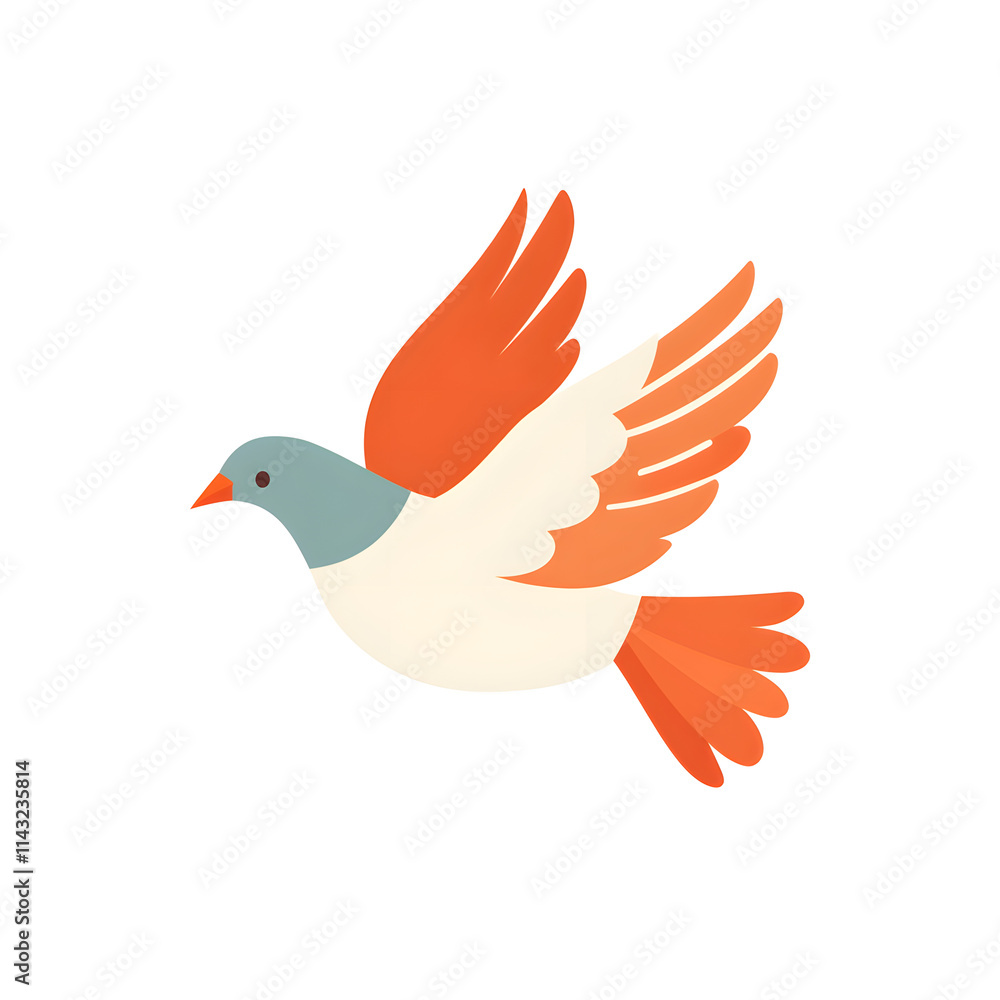 Fototapeta premium Simple Pigeon Icon: Clean and Flat Logo Design with Minimalist Style