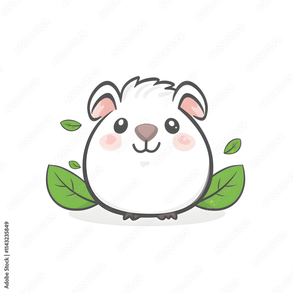 Simple Guinea Pig Icon: Clean and Adorable Flat Logo Design Simple Guinea Pig Icon: Clean and Adorable Flat Logo Design