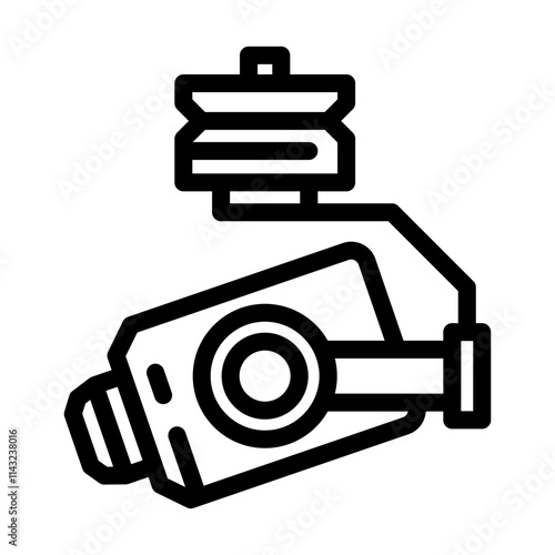 camera gimbal aerial vehicle line icon vector. camera gimbal aerial vehicle sign. isolated contour symbol black illustration