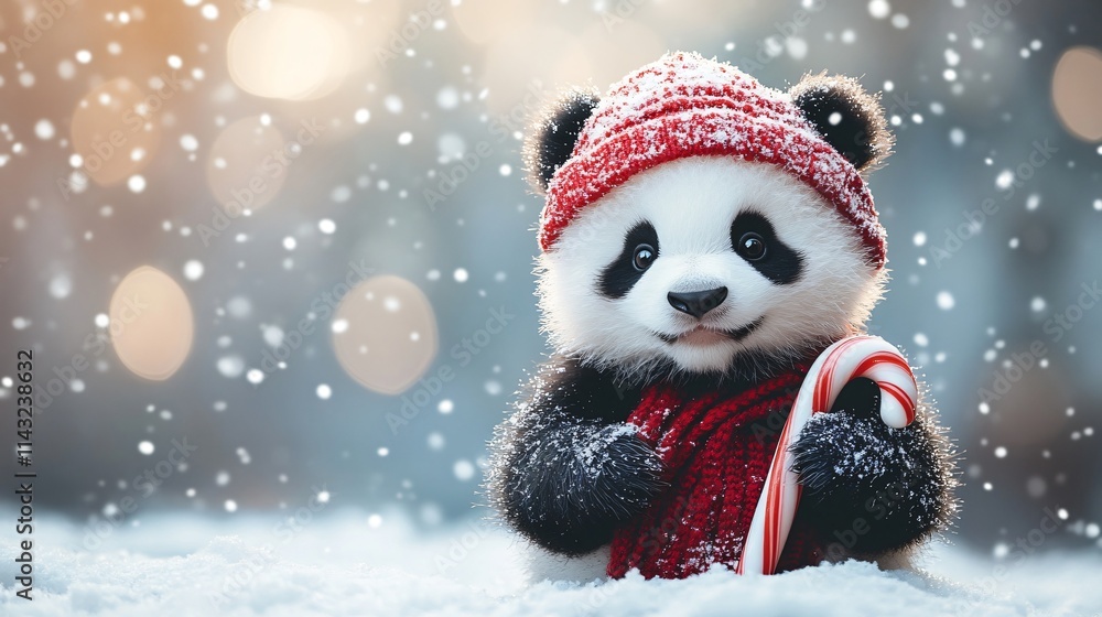 New year background with panda New year background with panda