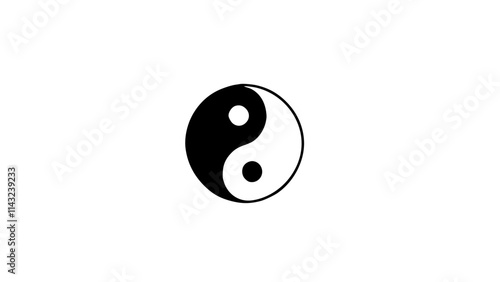 Icon a black and white China symbol of unity, yin and yang.