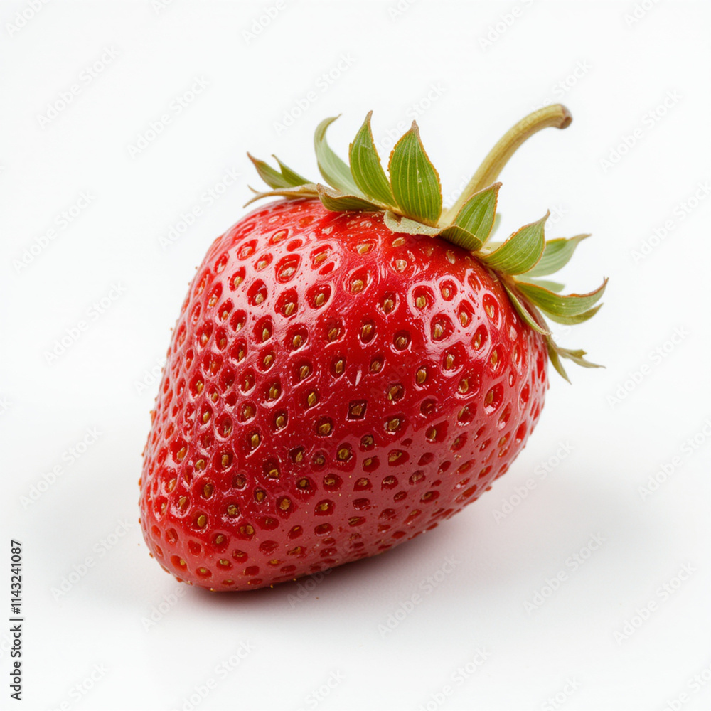 Strawberry close-up on white background - fruit generation - Strawberry close-up on white background - fruit generation -