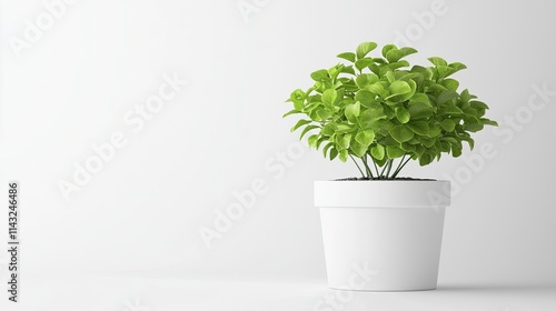 Wallpaper Mural A vibrant green plant in a simple white pot against a clean background. Torontodigital.ca