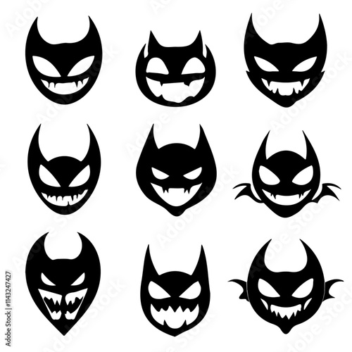 Canvas Print set of animals head vector style