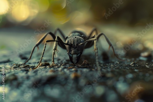 Wallpaper Mural Black ant crawling on the ground looking for food Torontodigital.ca