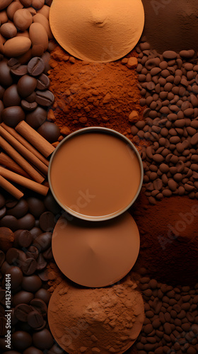 Elegant Display of Warm Brown Gradient - From Dark Coffee to Light Caramel photo