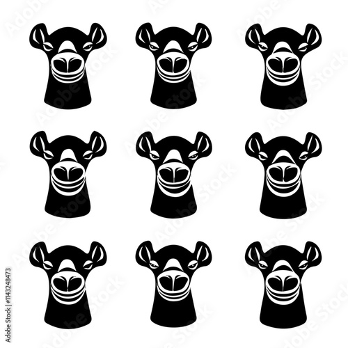 Photography set of animals head vector style