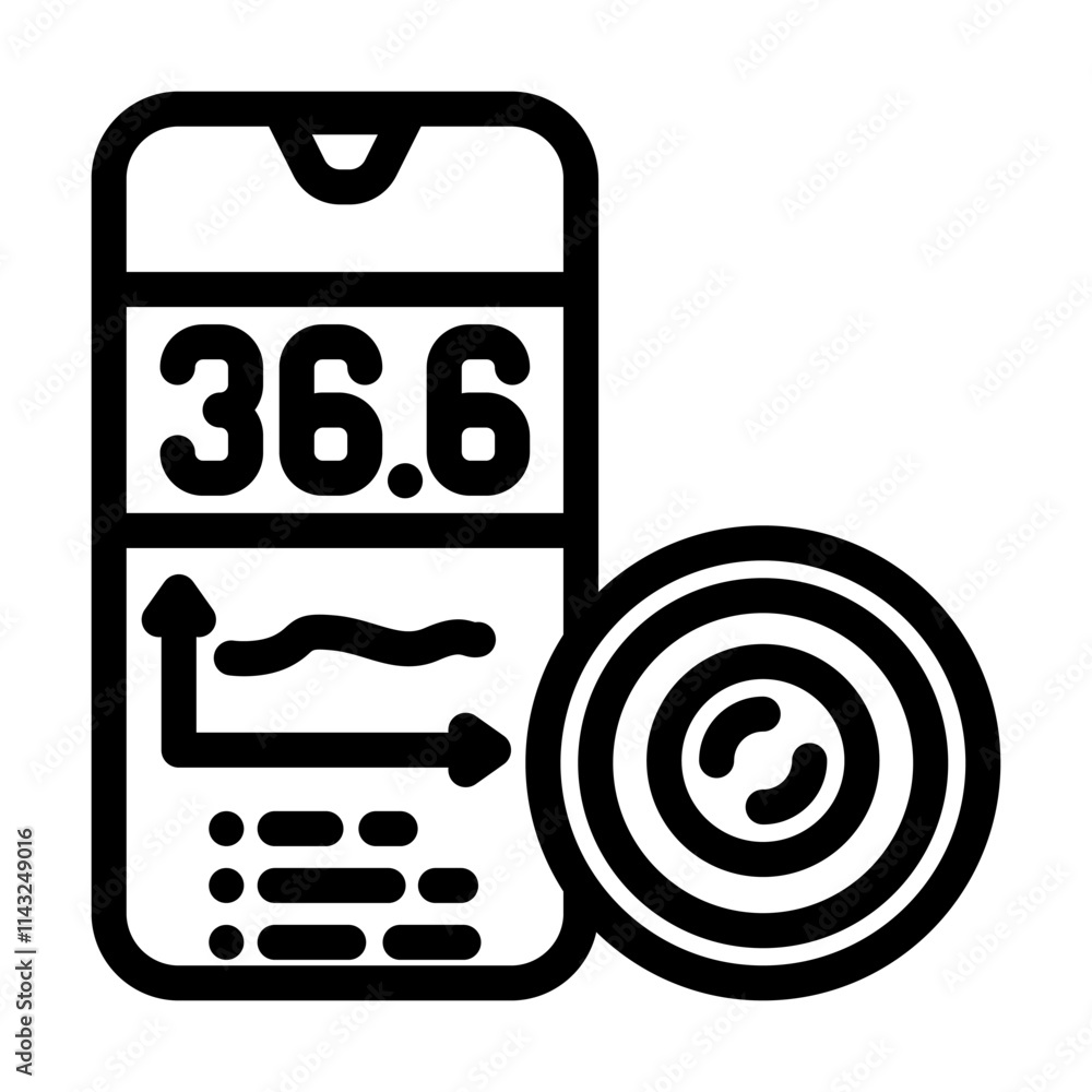 temperature sensor wearable line icon vector. temperature sensor wearable sign. isolated contour symbol black illustration