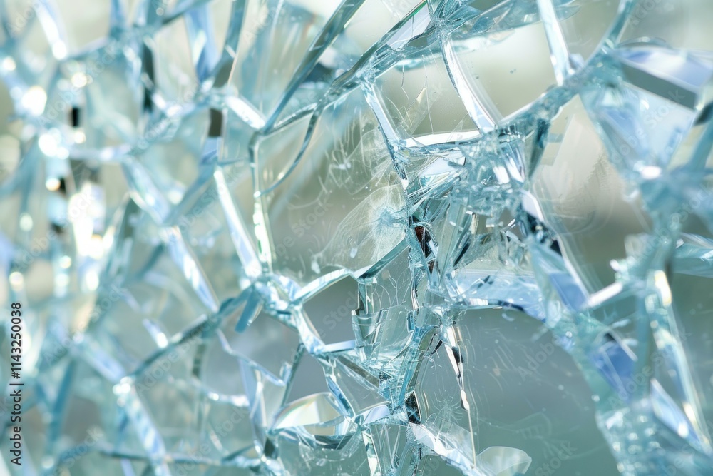 Sunlight reflecting off a shattered glass window, creating an abstract background Sunlight reflecting off a shattered glass window, creating an abstract background