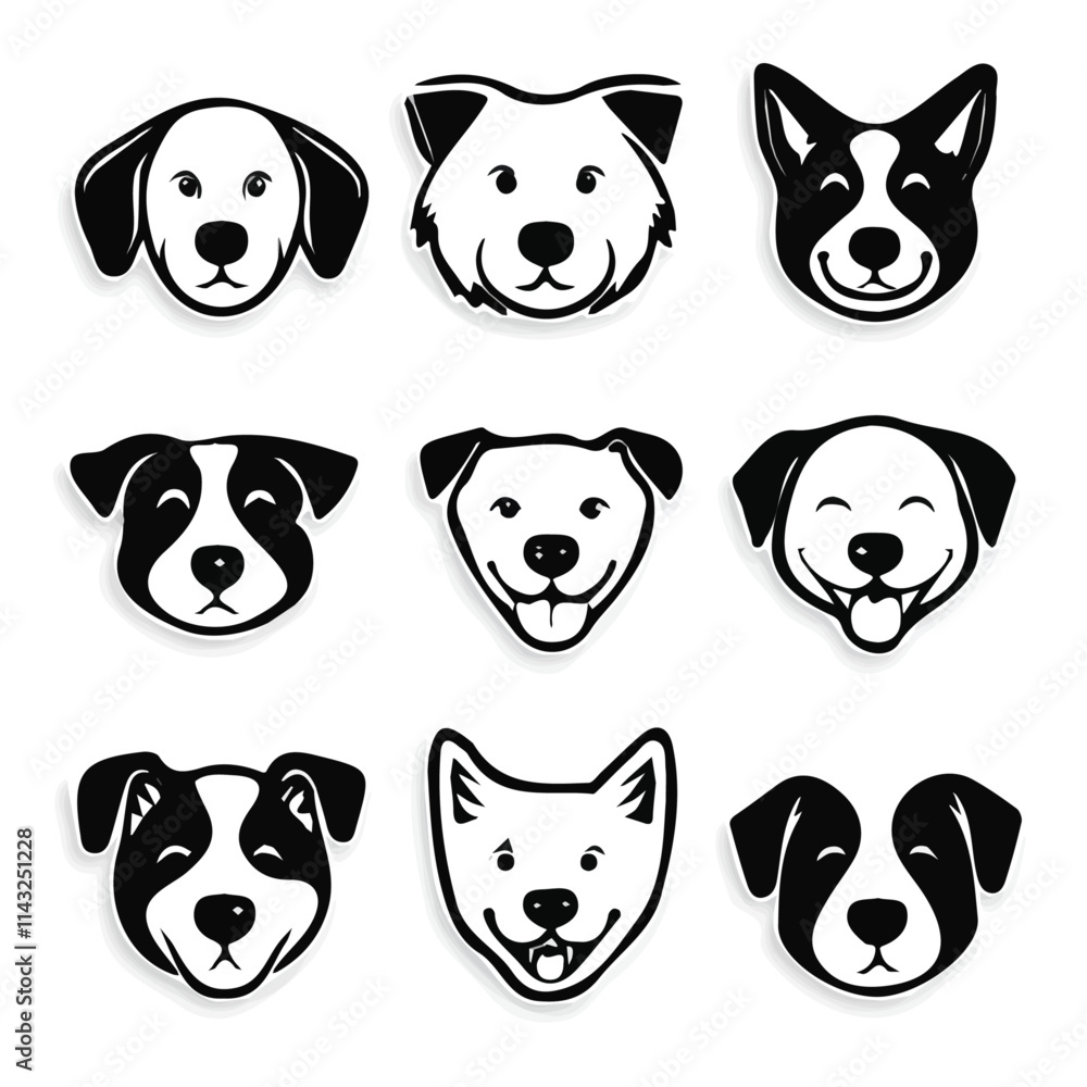 Obraz premium set of animals head vector style