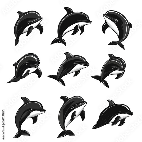Photography set of animals head vector style