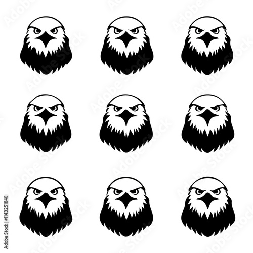 set of animals head vector style