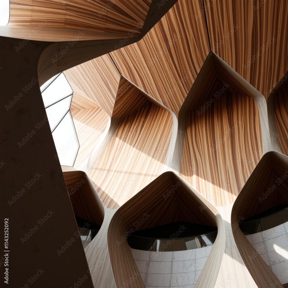 Obraz premium Designed concrete & wood pattern wood concrete design wood design concrete architecture wall floor modern