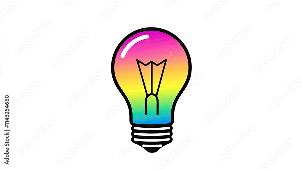 A colorful light bulb illustration symbolizing creativity and ideas. A colorful light bulb illustration symbolizing creativity and ideas.