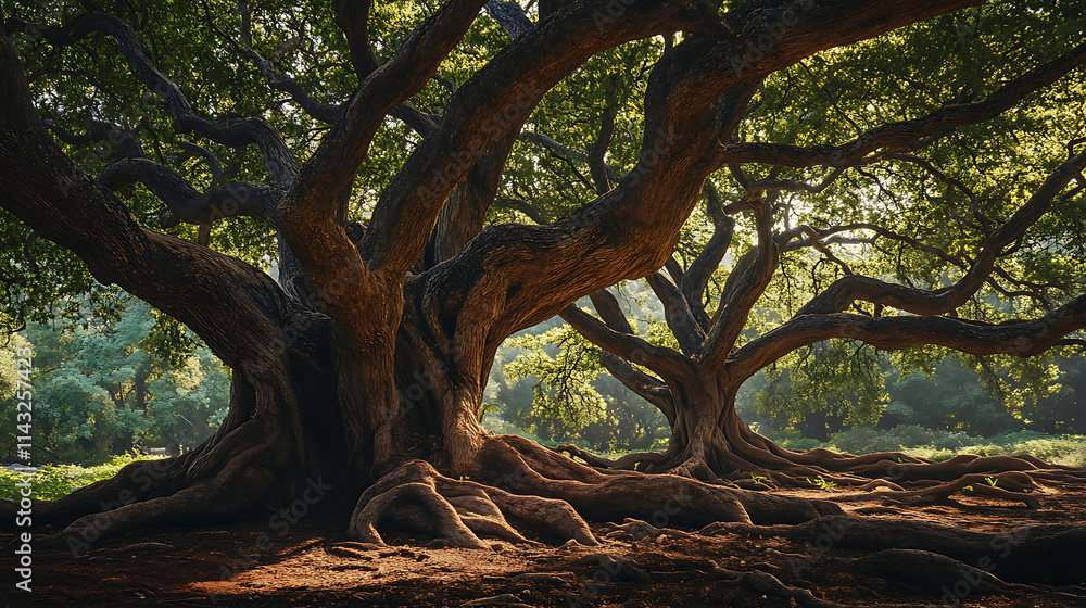 Majestic Ancient Tree in Forest Majestic Ancient Tree in Forest