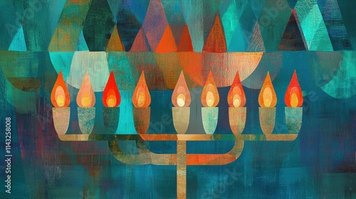 Wallpaper Mural Colorful Hanukkah Menorah with Festive Decorations

 Torontodigital.ca