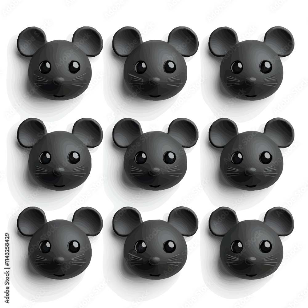 set of animals head vector style set of animals head vector style
