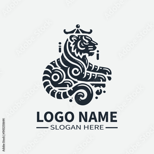 Tiger Logo Design, Chinese Zodiac Logo, Year of the Tiger Logo, Asian Culture Logo, Animal Logo