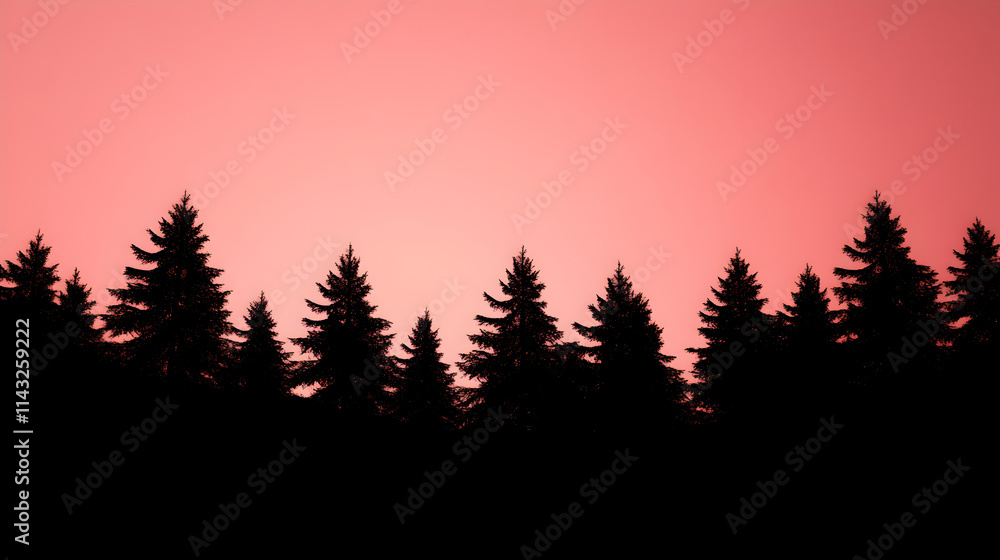 A minimalist silhouette of a forest with tall trees and a clear sky. Forest with tall trees. A minimalist silhouette of a forest with tall trees and a clear sky. Forest with tall trees.