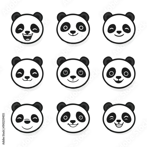 Photography set of animals head vector style