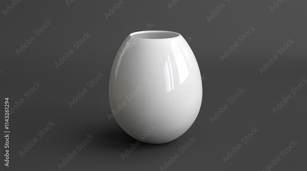 A sleek white vase with a smooth, rounded shape, ideal for floral arrangements. A sleek white vase with a smooth, rounded shape, ideal for floral arrangements.