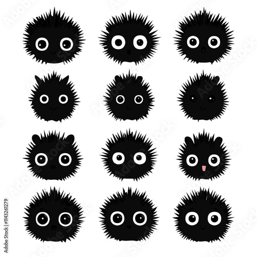 set of animals head vector style