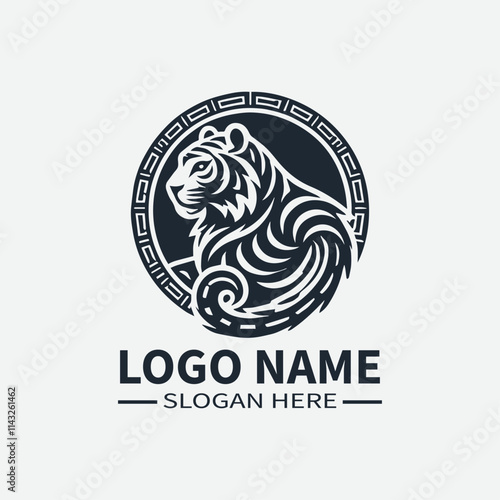 Tiger Logo Design, Chinese Zodiac Logo, Year of the Tiger Logo, Asian Culture Logo, Animal Logo