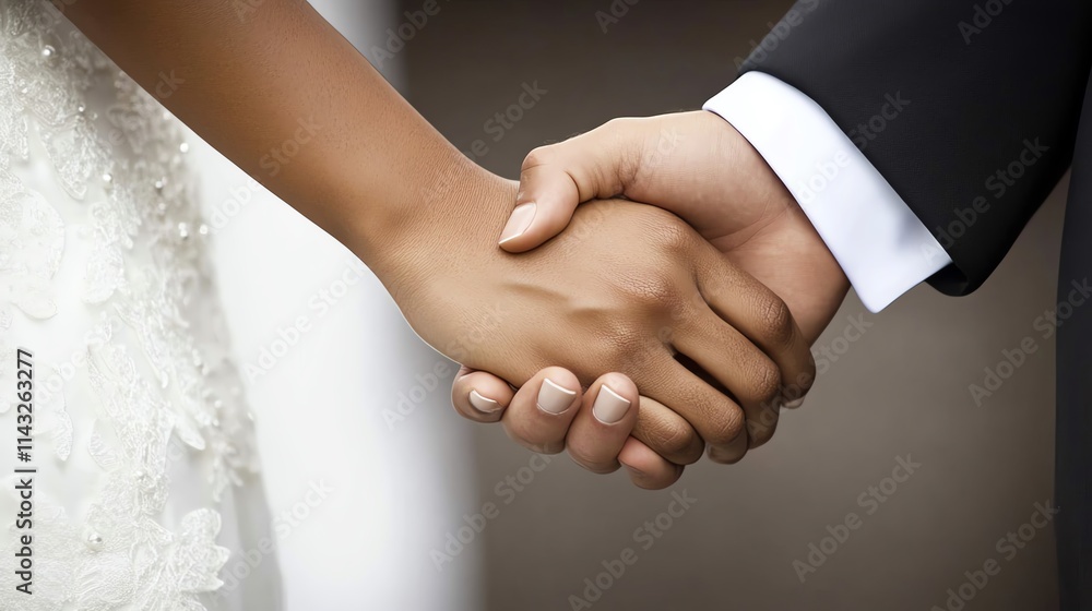 A close-up of two hands holding each other, symbolizing love and unity in a wedding ceremony. A close-up of two hands holding each other, symbolizing love and unity in a wedding ceremony.