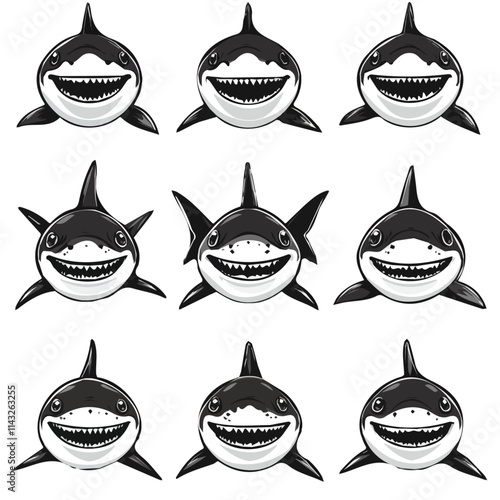 Photography set of animals head vector style