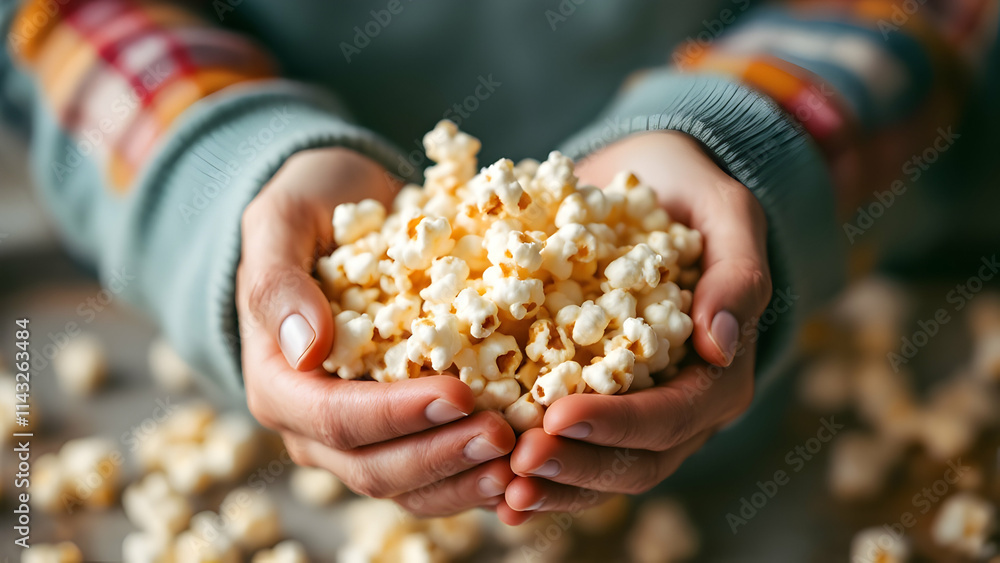Hands Holding Popcorn Hands Holding Popcorn