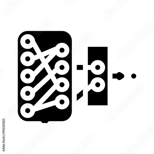 network nodes big data glyph icon vector. network nodes big data sign. isolated symbol illustration