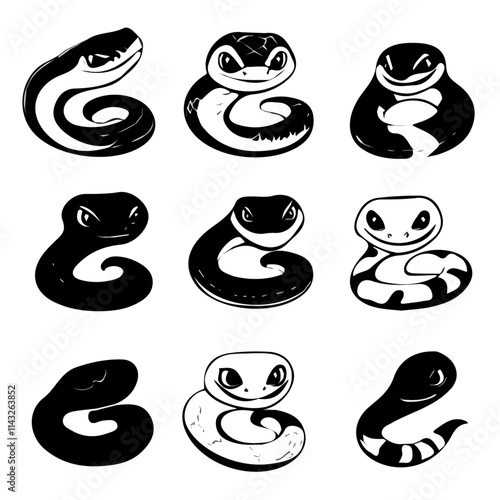 Photography set of animals head vector style