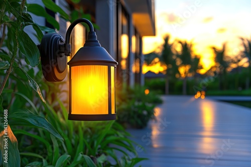 Motion-Sensor LED Solar Lamp: Waterproof Outdoor Close-Up View