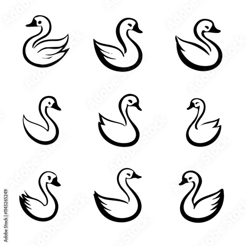 set of animals head vector style