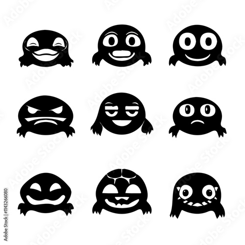 Canvas Print set of animals head vector style
