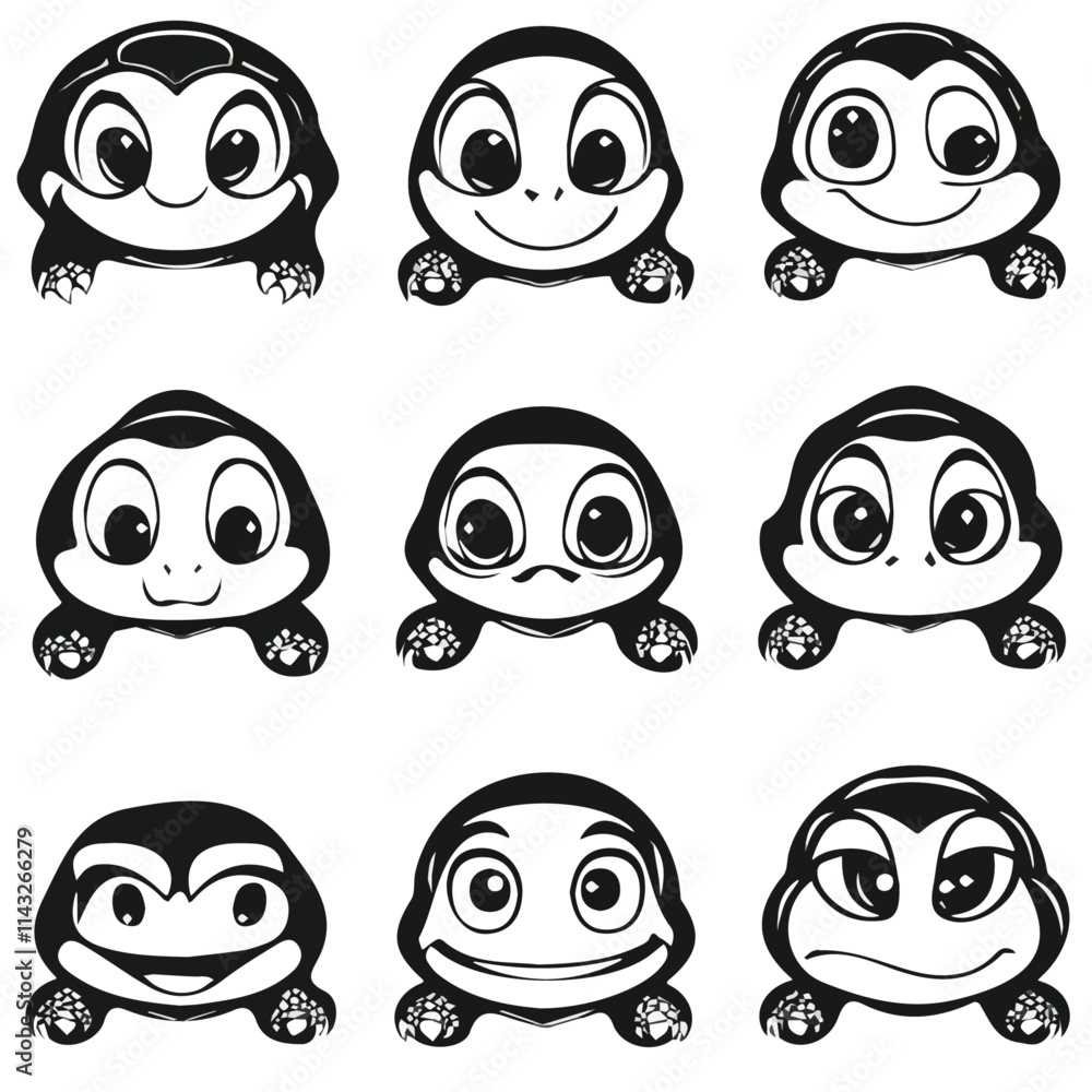 Fototapeta premium set of animals head vector style
