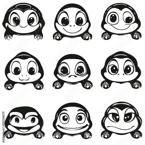 Photography set of animals head vector style