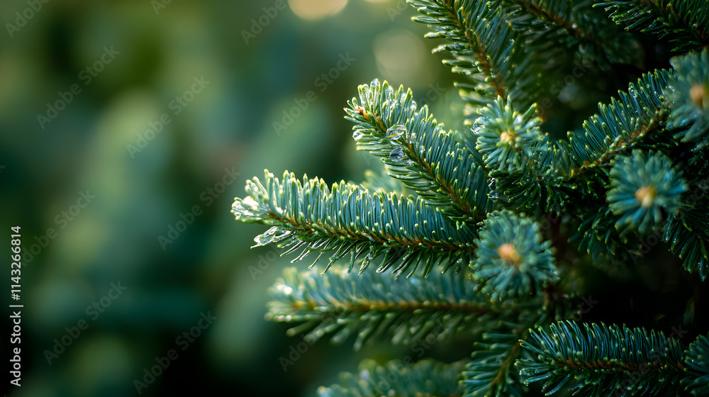 Macro Christmas Tree Background: Close-Up of Festive Greenery Macro Christmas Tree Background: Close-Up of Festive Greenery