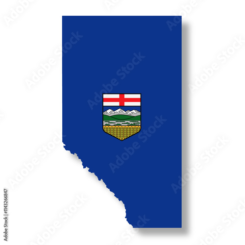 Alberta Canada Province flag map photo