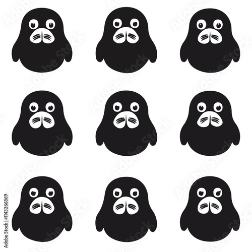 set of animals head vector style