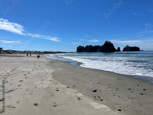 Washington State Beach with Rock Formations