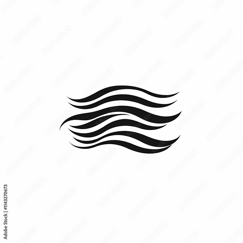 Fototapeta premium Minimalist vector logo design of abstract wind currents