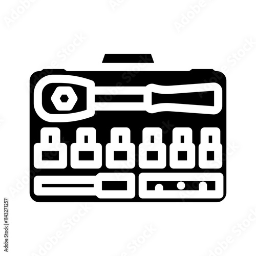 socket set car repair tool glyph icon vector. socket set car repair tool sign. isolated symbol illustration