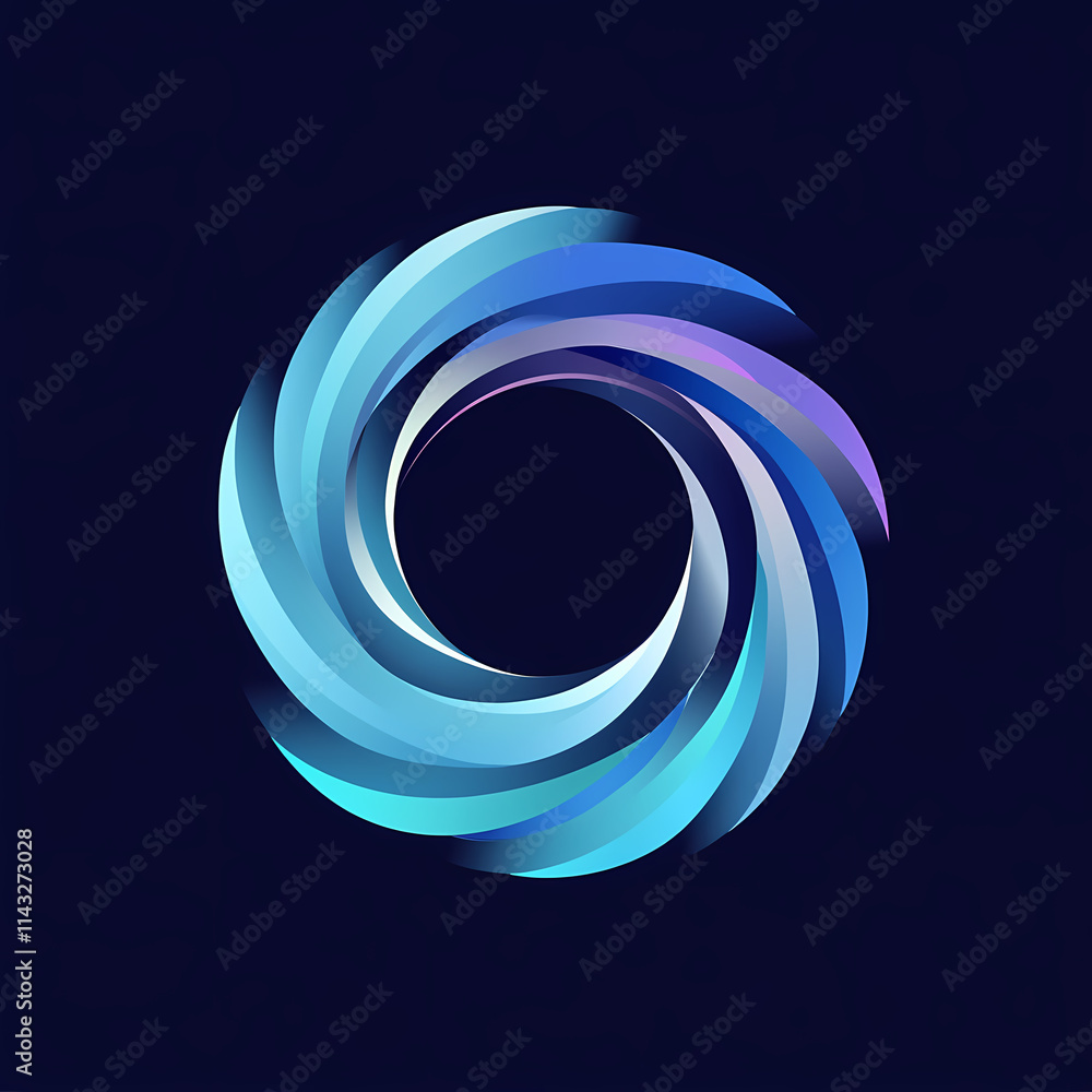 Minimalist vector logo design of digital transformation spiral Minimalist vector logo design of digital transformation spiral