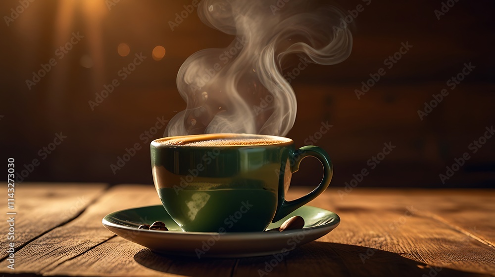 cup of coffee on wooden table cup of coffee on wooden table