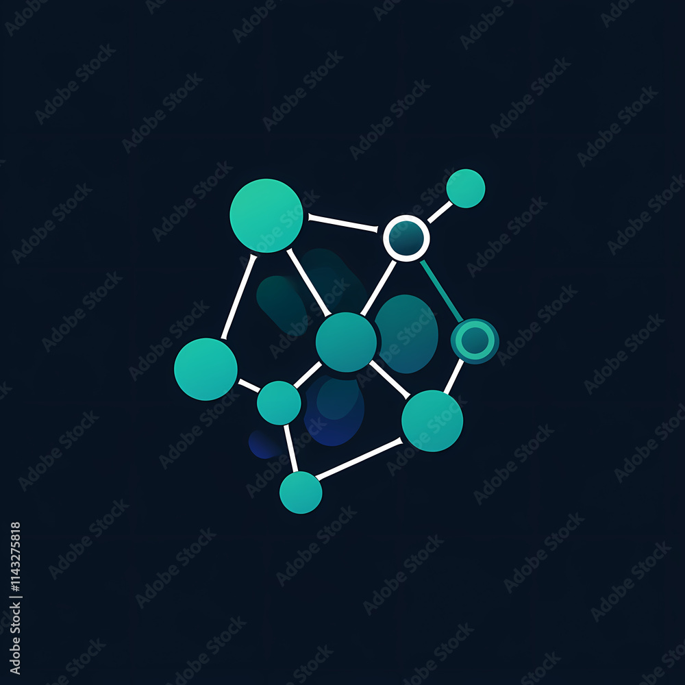 Minimalist vector logo design of molecular structure Minimalist vector logo design of molecular structure